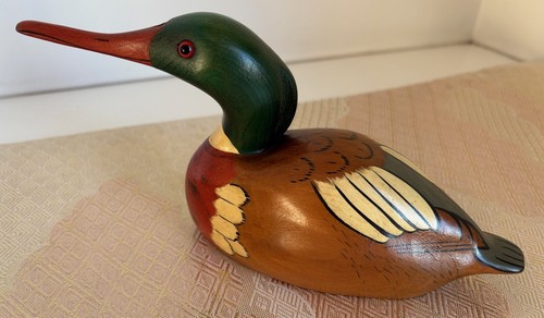 Vintage 'Red Breasted Merganser' Decoy - Solid Wood Body - Near New - Decoy Shop - Picture 10 of 12