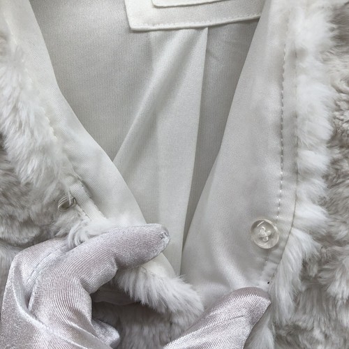 H&M Girls Size 8-10 White Faux Fur Jacket Soft Fuzzy Formal One Button Closure - Picture 7 of 8