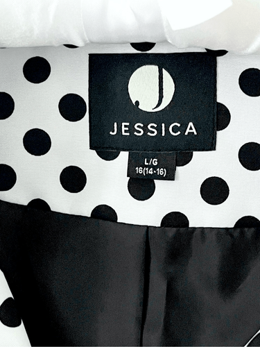Jessica White Black Polka Dot Raincoat Jacket Sz L (14-16) - Picture 10 of 14