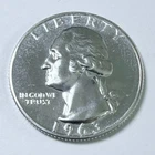 1963-P Washington Quarter BU Uncirculated 90% Silver AU About Uncirculated #9805