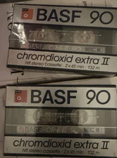 Lot Of 2 BASF CR-E-II 90 Chromdioxid Extra II  90 min Blank HiFi Cassette NEW
