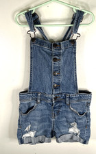 Cat Jack Buckle Distressed Denim Shortall GIRL'S Size M 7/8