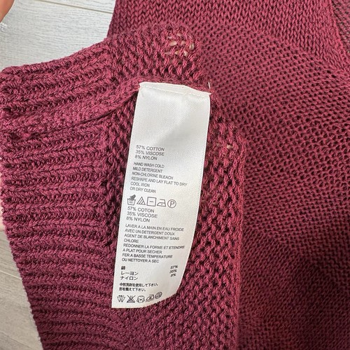 Tommy Bahama Damen Gr. XL Pullover Pulli weinrot offen Strick Langarm - Bild 6 von 9