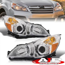 Chrome Amber Head Lights Lamp Assembly Lh Rh For 2010-2014 Subaru Outback Legacy