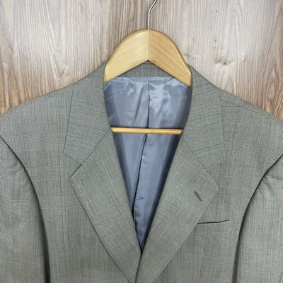 Hickey Freeman Sport Coat Mens 40R Brown Multicolor Plaid 100% Pure Wool USA