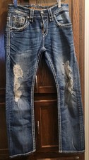 Rock Revival Women's Oscar Straight Jeans Size 30 Designed In The U.S.A.