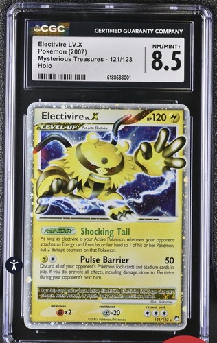 Electivire LV.X 2007 Holo Pokemon Card 121/123 CGC 8.5 Mysterious Treasures
