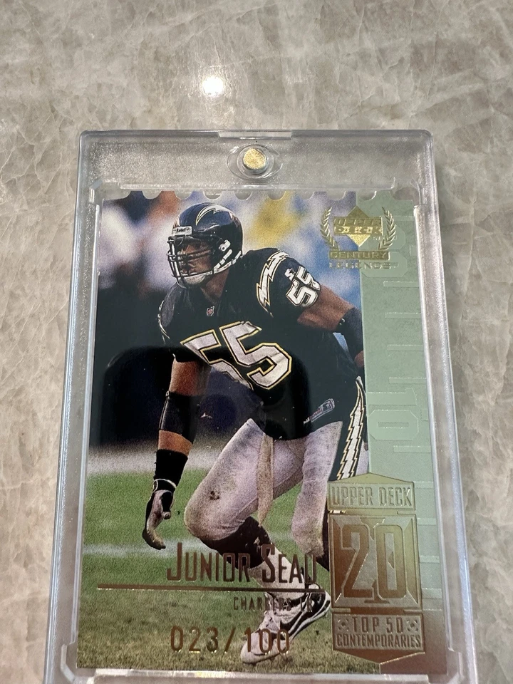 1999 UD CENTURY LEGENDS CENTURY COLLECTION #70 Junior Seau Chargers Card /100 - Image 3 of 4