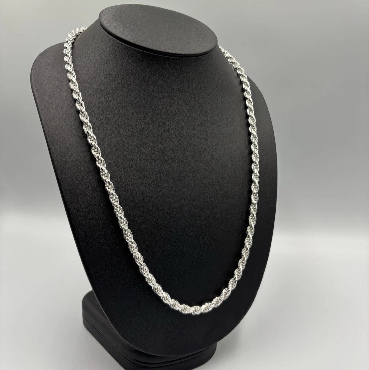 HEAVY Sterling Silver 26 inch Rope Chain Necklace Width