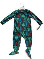 Carters Unisex Fleece Footed Sleeper Pajamas Holiday Xmas Trees 24M NEW