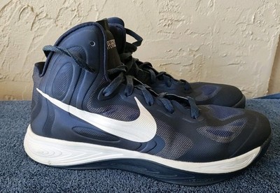 Nike Men's Zoom Hyperfuse 2012 TB Basketball Shoes Size 9.5 Navy Blue and White