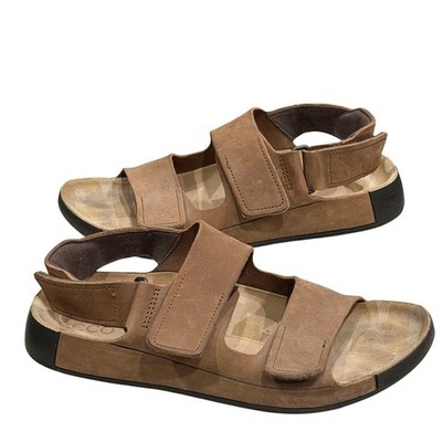 ECCO Cozmo Nubuck Two Strap Sandal Mens 5-5.5 EU 39 Adjustable Comfort Outdoors