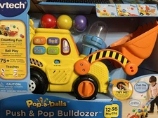Vtech Push & Pop Bulldozer Counting Colors Songs Melodies Learning Toy 12-36 Mts