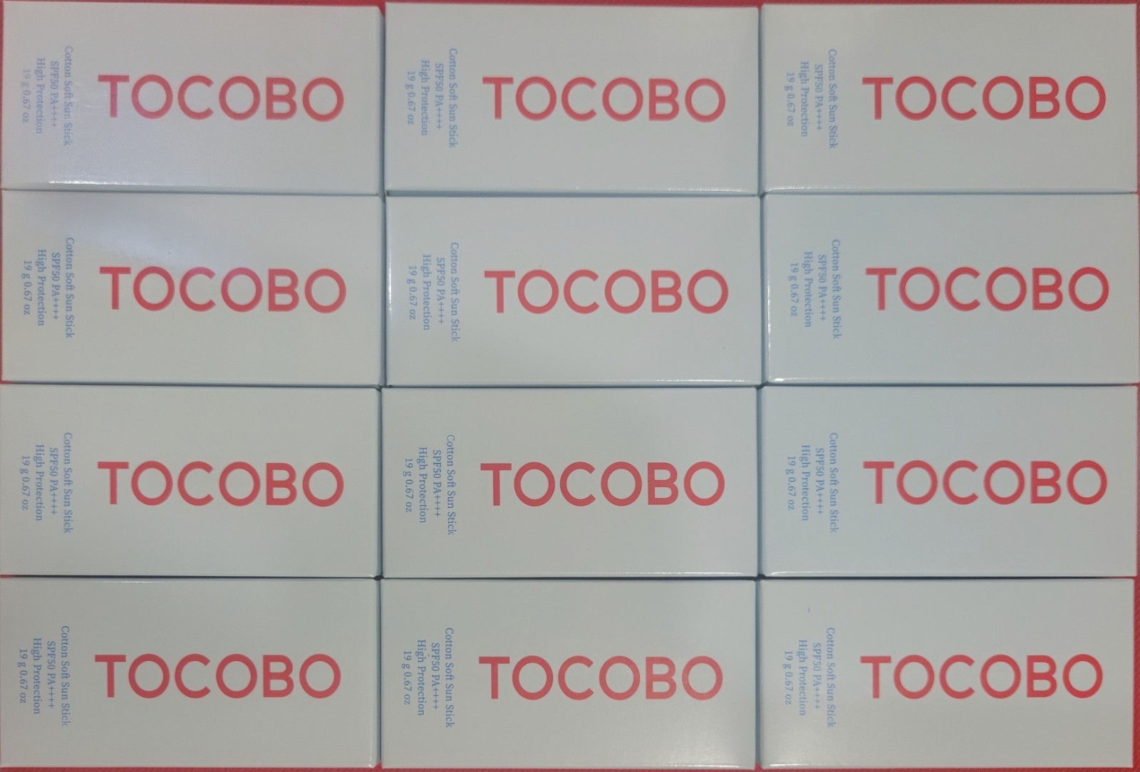12Pack TOCOBO Cotton Soft Sun Stick SPF50 PA ++++ HIGH PROTECTION  19g. 0.67 oz