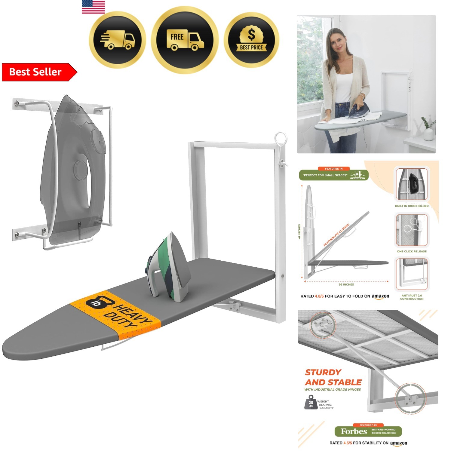 Ing Board With Iron Holder Space Saver Fold Down Compact
