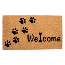 Coir Doormat, Front Doormat with Non-Slip PVC Backing, Printed Indoor Outdoor...