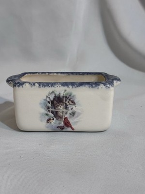 VTG Kitten & Birds Scouring Pad Holder Match Holder Grandma Cottage Core