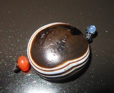 RARO amuleto portafortuna Occhio di Capra Luk Mik Deserto Gobi Collana Uomo Boho