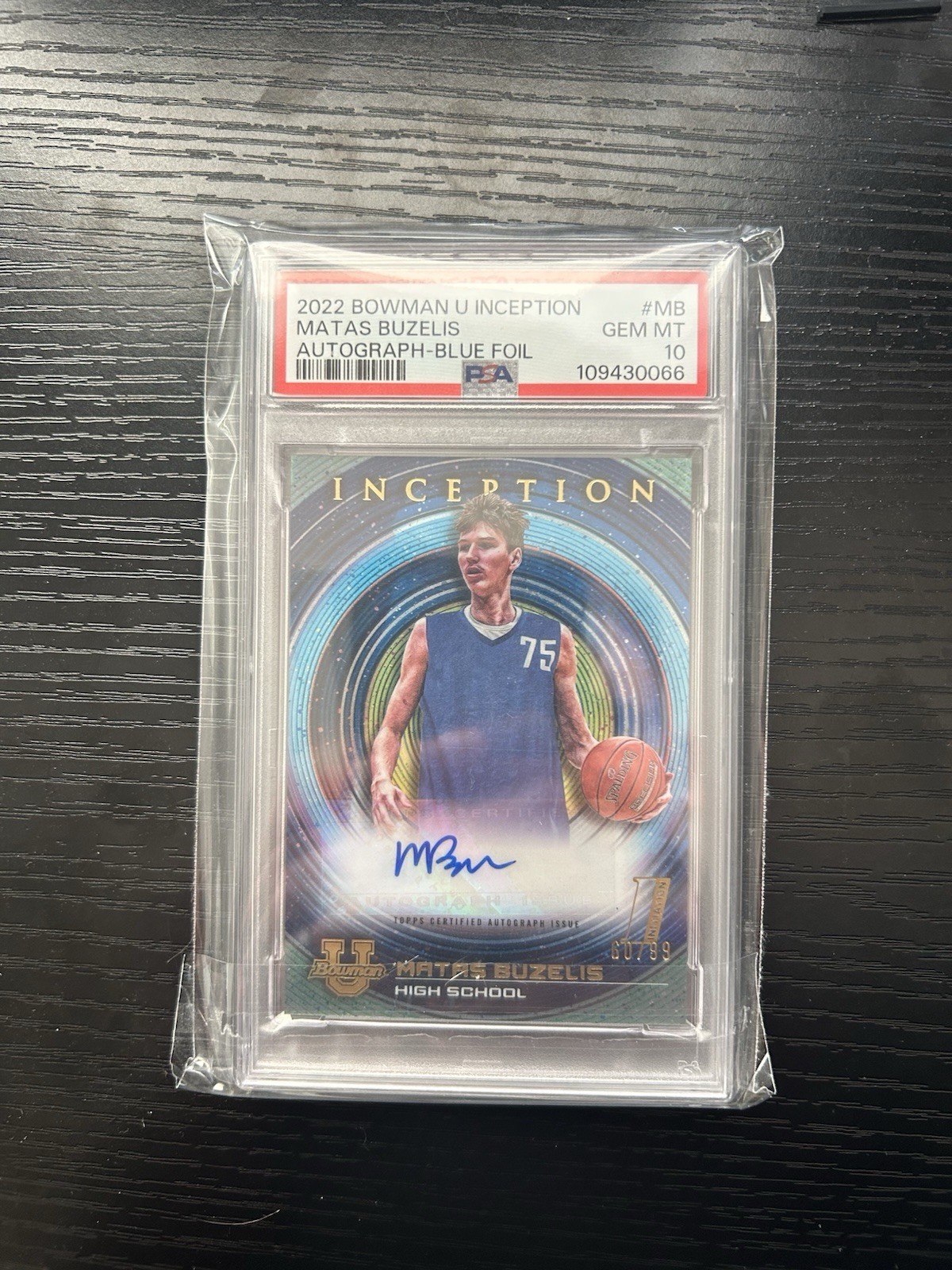 2022-23 Bowman Inception U Autographs Matas Buzelis BIA-MB Blue Foil /99