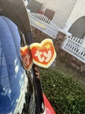 TY Car Novelty Tag Label &ndash; Cute Heart Style Door Boot Bonnet 3D Printed