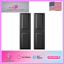 Low Maintenance Black Vinyl Shutters 14.75"W x 51"H - Style and Functionality