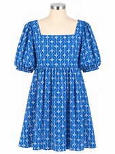 Rhode X Target Blue Eyelet Puff Sleeve Mini Dress Sz 3X Summer Wedding Guest
