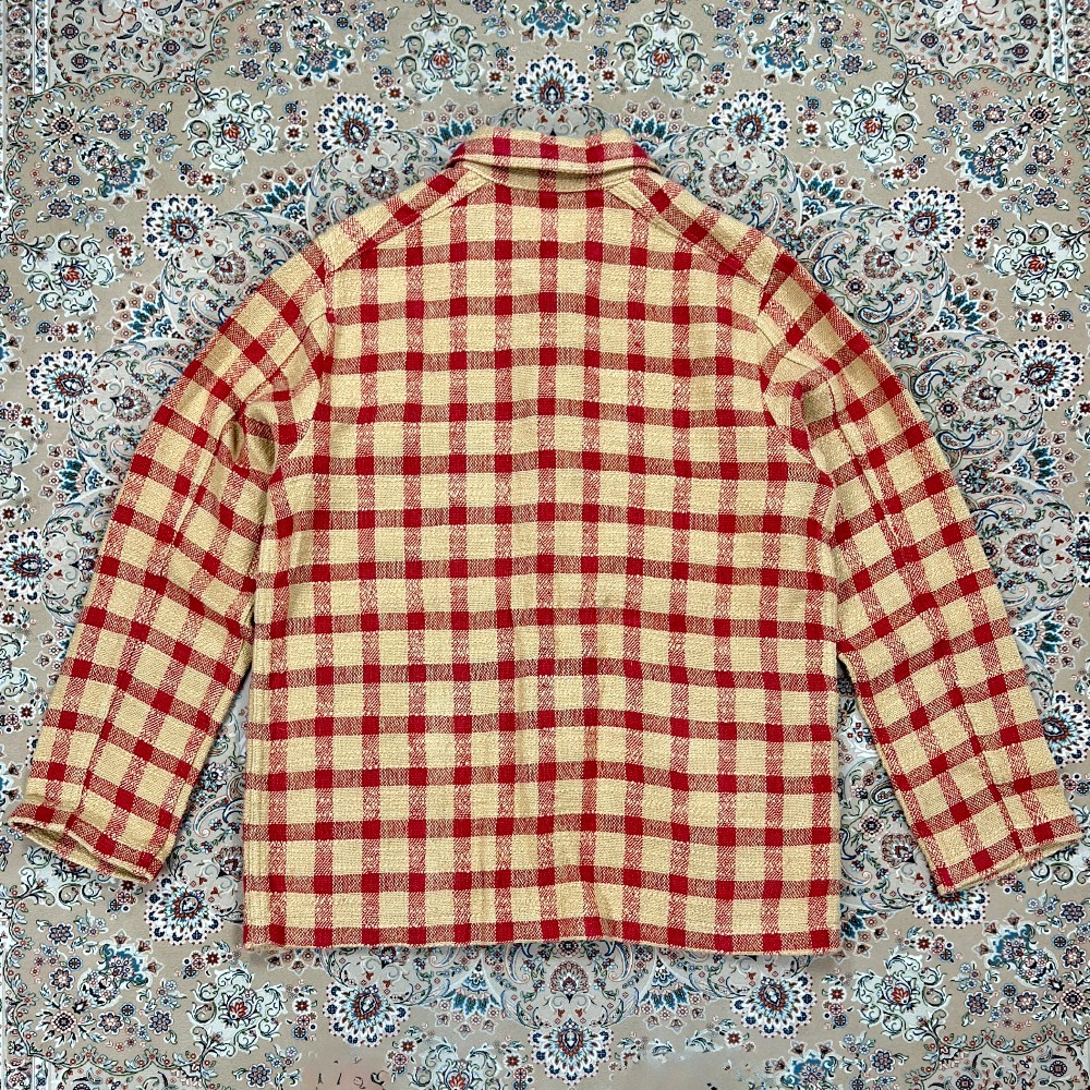 [New, Size UK40] Drake’s Red Gingham Check Linen Cotton Chore Jacket image 6
