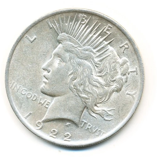US Coin  Peace Dollar 1922-P.  AU ..........C-50069