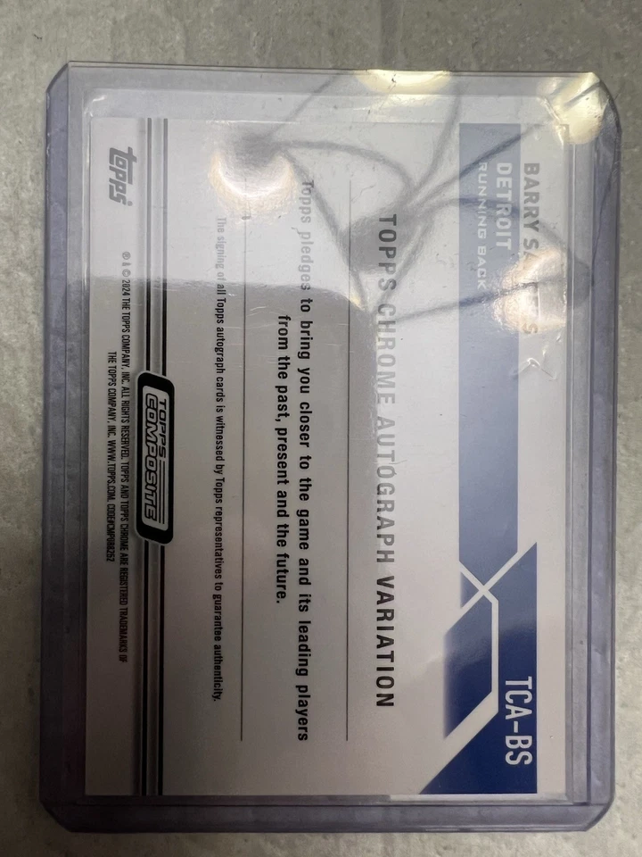 Autógrafo dorado Barry Sanders cromado Topps 2024 30/50. TCA-BS Foto 2 de 2