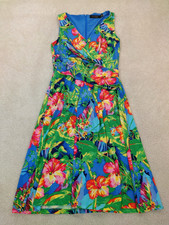 Lauren Ralph Lauren Black Label Jersey Tropical Hawaiian Cocktail Dress Size 2