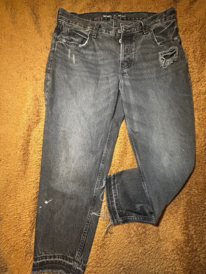 Old Navy Women s High Rise Tapered Jeans Gray Denim Distressed 5-Pocket