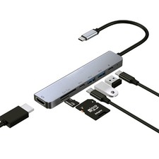 Laptops/Type-C Devices 7 in1 Type C Hub 4K HDMI USB Docking Station USB-C PD d