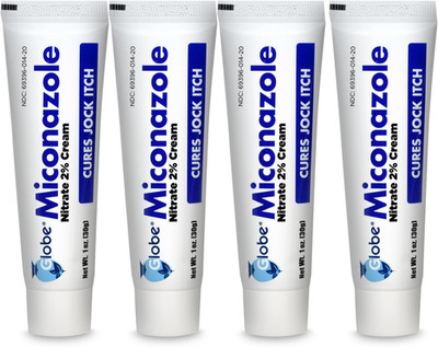 Globe (4 Pack Miconazole Nitrate 2% Antifungal Cream, Cures Athletes Foot, Jock
