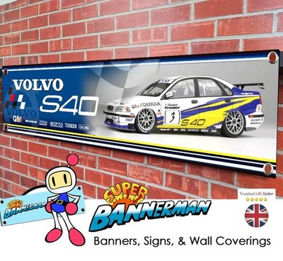 Volvo S40 Rick Rydell Tourenwagen PVC Banner für Garage, Werkstatt, groß