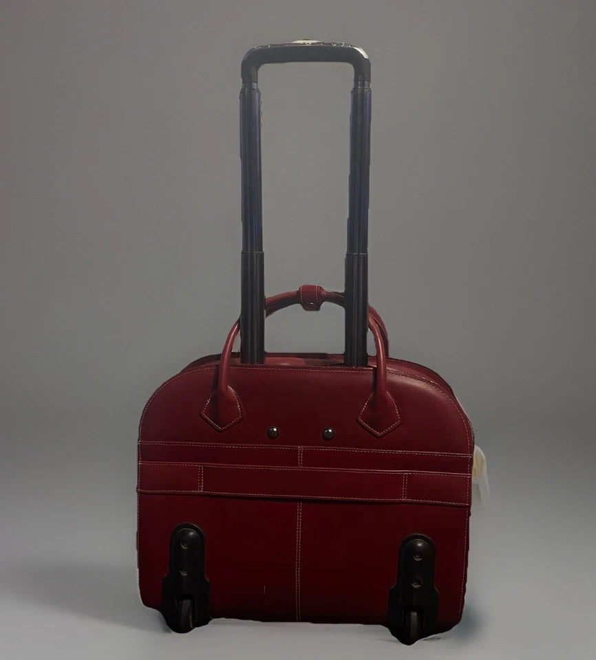 Портфель для ноутбука McKlein красный кожаный на роликах 15 дюймов женская сумка на колесиках 96146A - Изображение 4 из 4