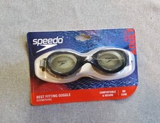 Speedo Adult Boomerang Swim Goggles, Best Fitting Goggle, Black, Anti-Fog, UV