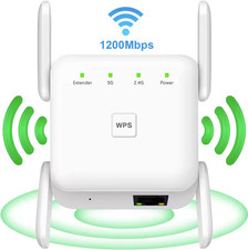 Fenvi 1200Mbps WiFi Repeater UK Plug, Dual Band 2.4G/5G Signal Booster AP Router