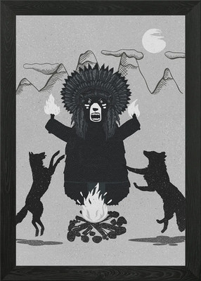 Very Bad Bear gerahmtes Wandbild Poster Leinwanddruck Bild