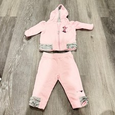 Disney Parks Minnie Mouse Pink Ruffle Hoodie and Pants Tracksuit Set 12M