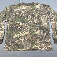 Vintage camo long sleeve shirt XL single stitch real tree