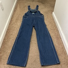 LIBERTY Vintage USA Overalls Blue Jean Denim Carpenter Bootcut Bibs 32X30