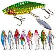 8PCS Metal Fishing Lure VIB Spinner Hard Swimbaits Artificial Saltwater Trolling