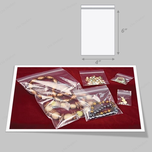 Jewelry Bags Zipper Bags Jewelry Zip Bag 2-mil Clear Bag Poly Bag 100~500~10 - Picture 10 of 12