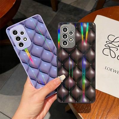 Glitter Rhombus Laser TPU Phone Case For Samsung Galaxy A73 A13 M02S A12 A53 5G