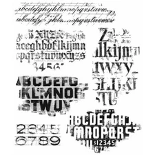 Tim Holtz Stampers Anonymous "FADED TYPE" Rubber Cling Stamp Set 2020
