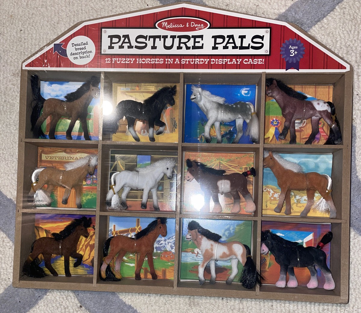 Melissa Doug Pasture Pals Set of 12 Horses with Display Case
