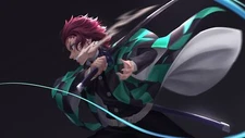 Anime Tanjiro Kamado Sword Redhead Kimetsu No  Gaming Mat Desk 46588