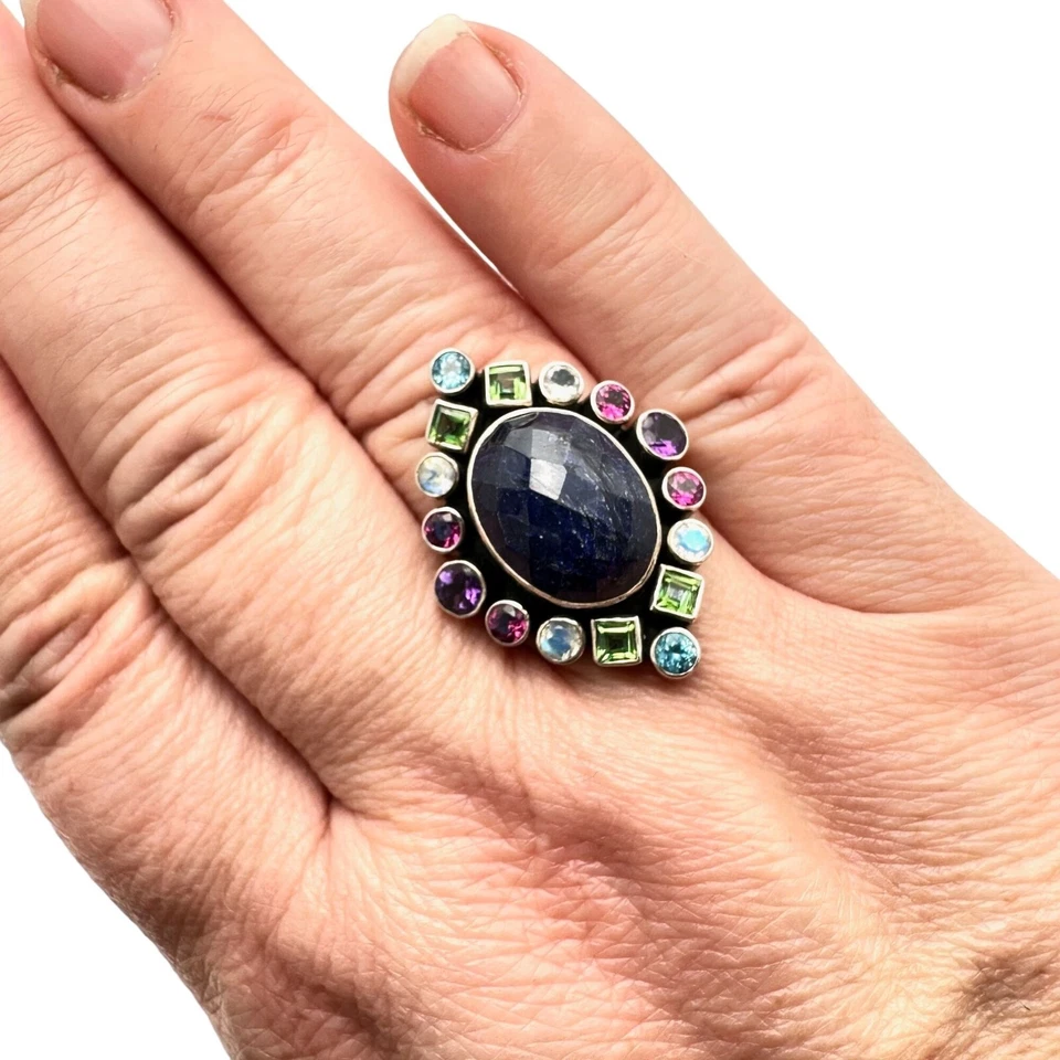Nicky Butler Womens Ring Lapis Lazuli Multi Gemstone Sterling Silver Size 10 Foto 3 de 4
