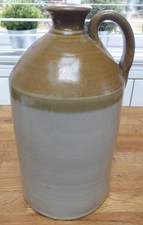 Rare Antique Stoneware One Gallon Flagon Beer Cider Vessel