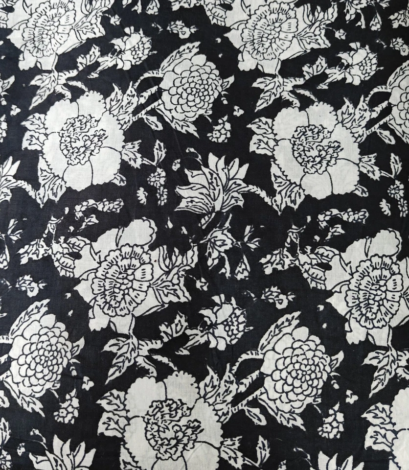 Indian Fabric Cotton Fabric By Yard Hand Block Floral Print fabric Dressmaking - Image 3 of 4